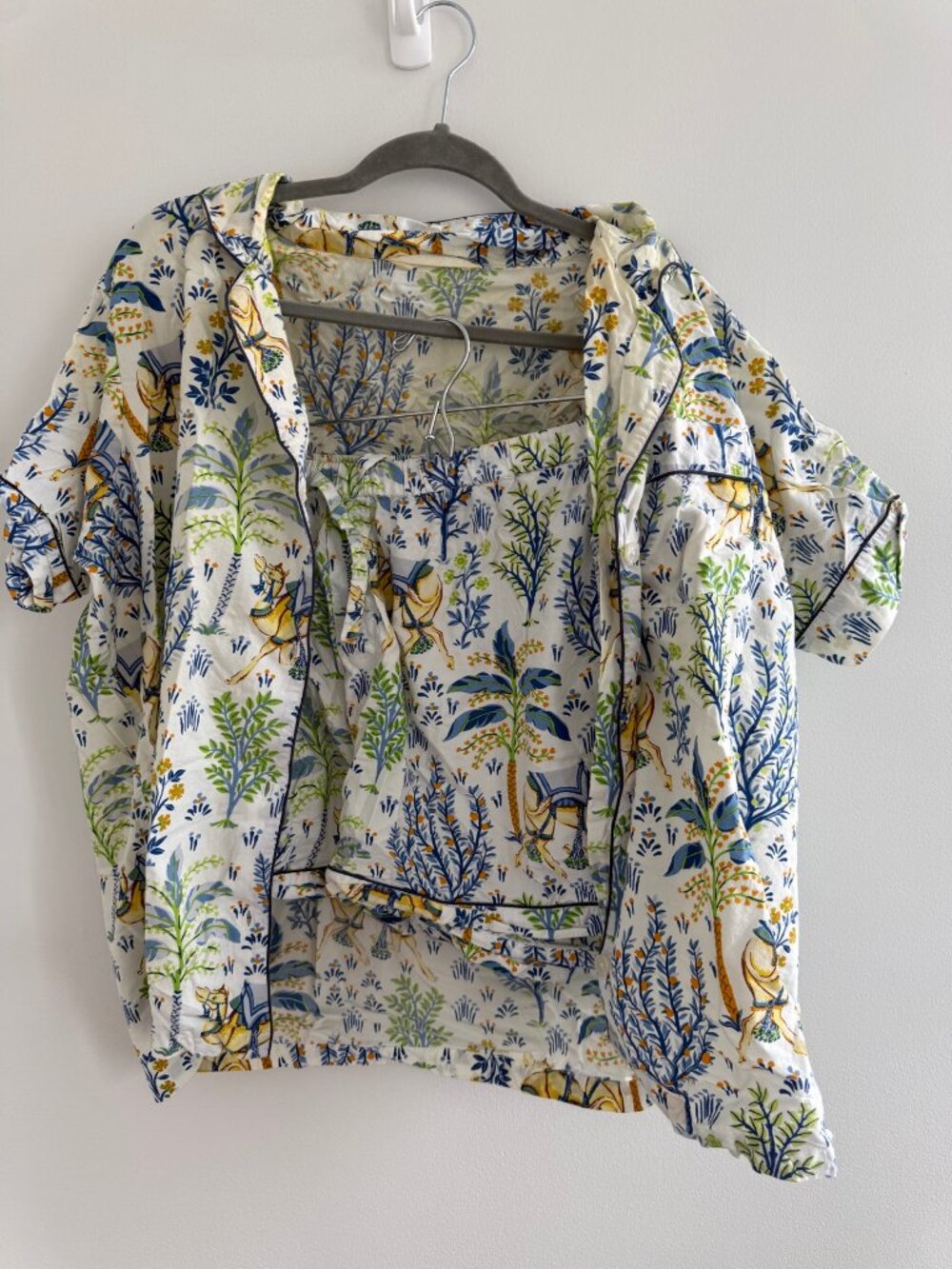 Printfresh Pajama Short Set Camel Print 2X